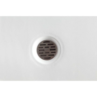 ANZZI Vail Series 36" x 48" Center Drain Double Threshold White Shower Base With Built-in Tile Flange