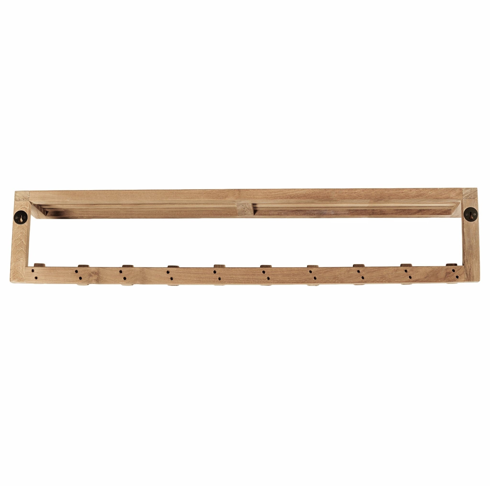 ARB Teak & Specialties 10-Hook Solid Teak Wood Wall Shelf – US Bath Store