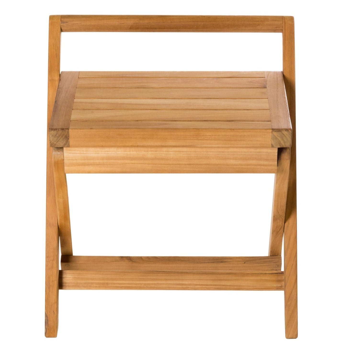 ARB Teak & Specialties 16" Solid Teak Wood Folding Shower Bench With Handle