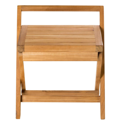 ARB Teak & Specialties 16" Solid Teak Wood Folding Shower Bench With Handle