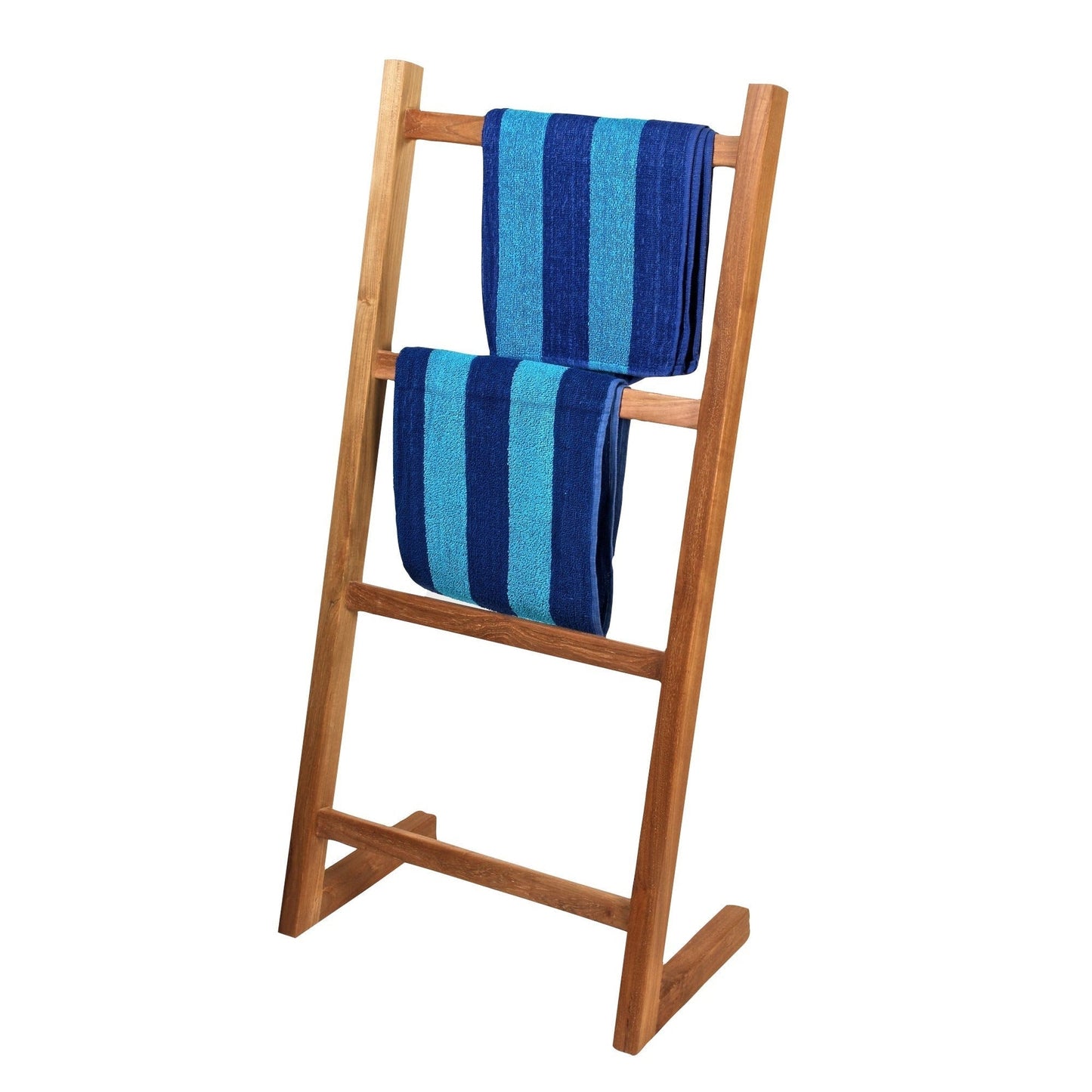 ARB Teak & Specialties 47" Solid Teak Wood Self-Standing Towel Ladder With 4 Bars