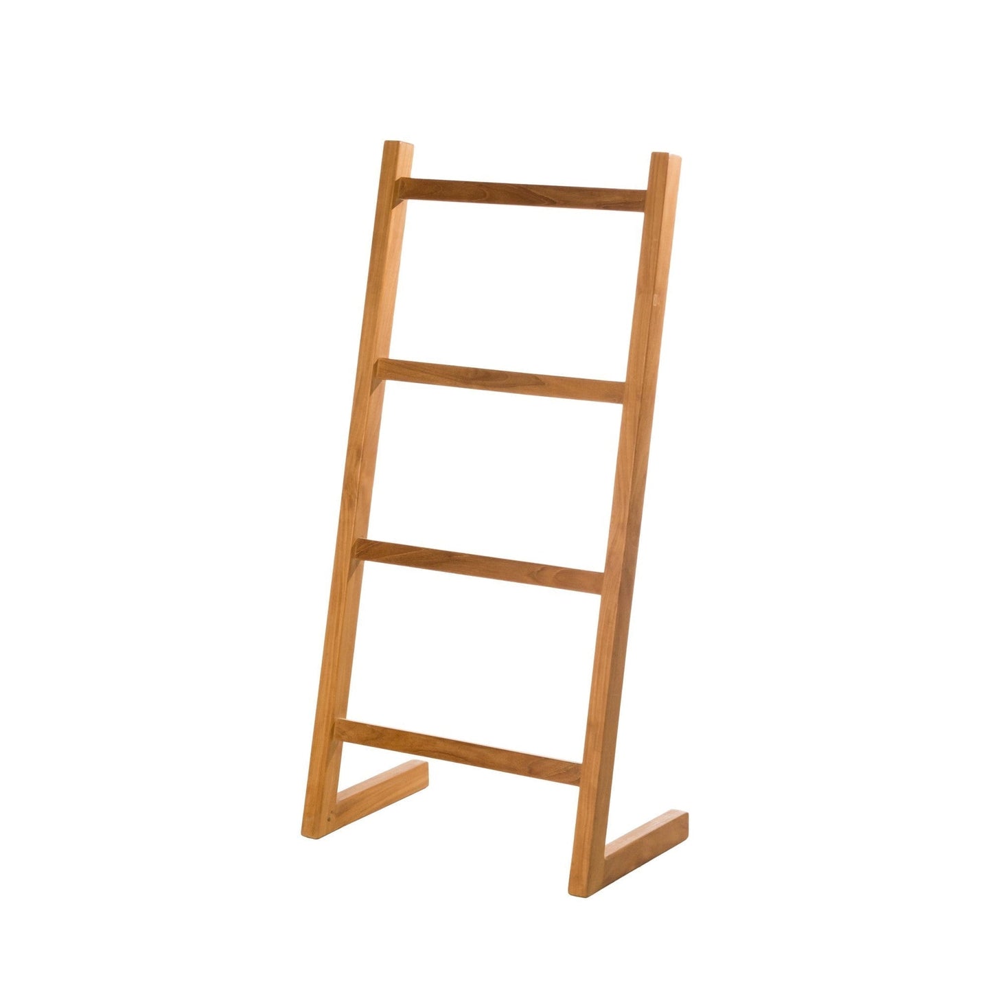 ARB Teak & Specialties 47" Solid Teak Wood Self-Standing Towel Ladder With 4 Bars