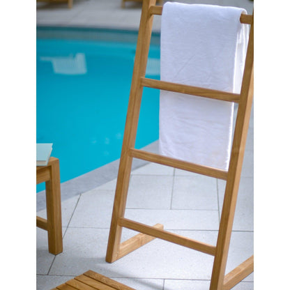 ARB Teak & Specialties 59" Solid Teak Wood Self-Standing Towel Ladder With 5 Bars