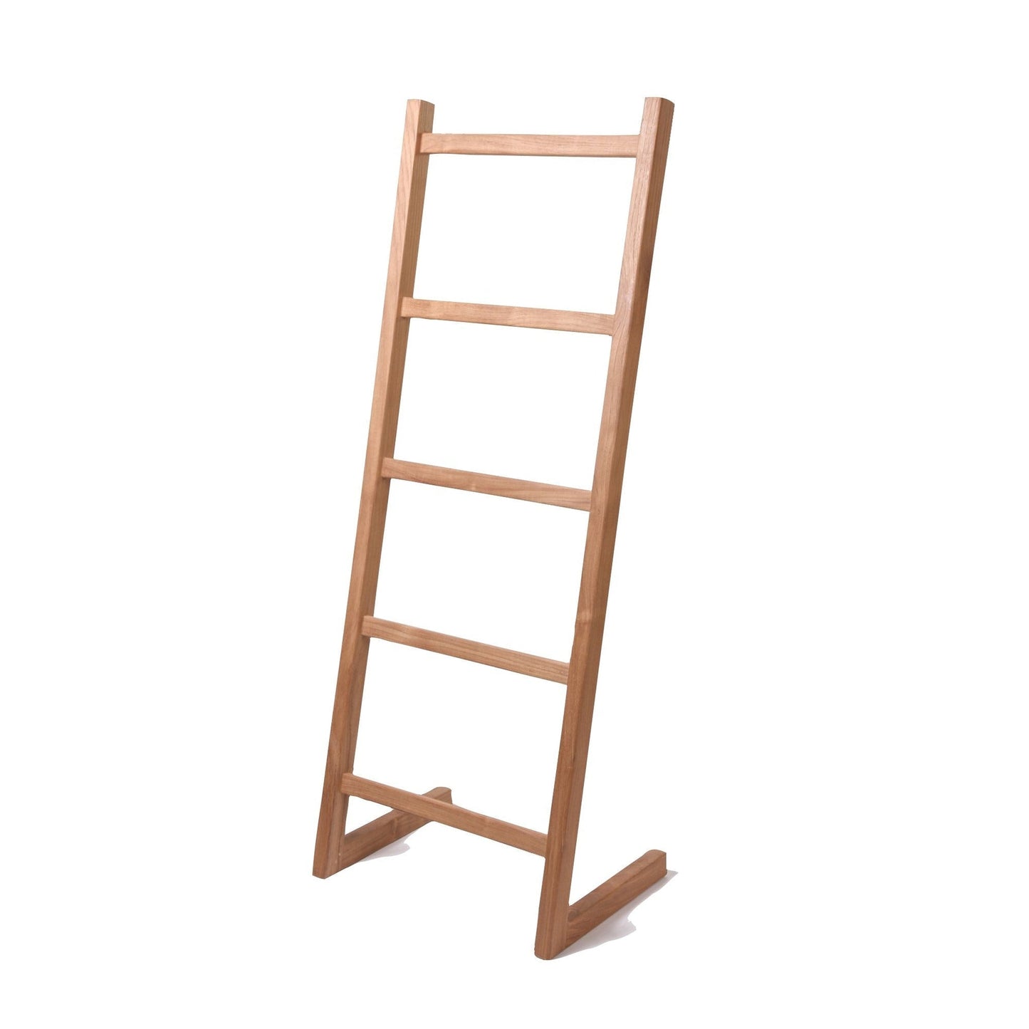 ARB Teak & Specialties 59" Solid Teak Wood Self-Standing Towel Ladder With 5 Bars