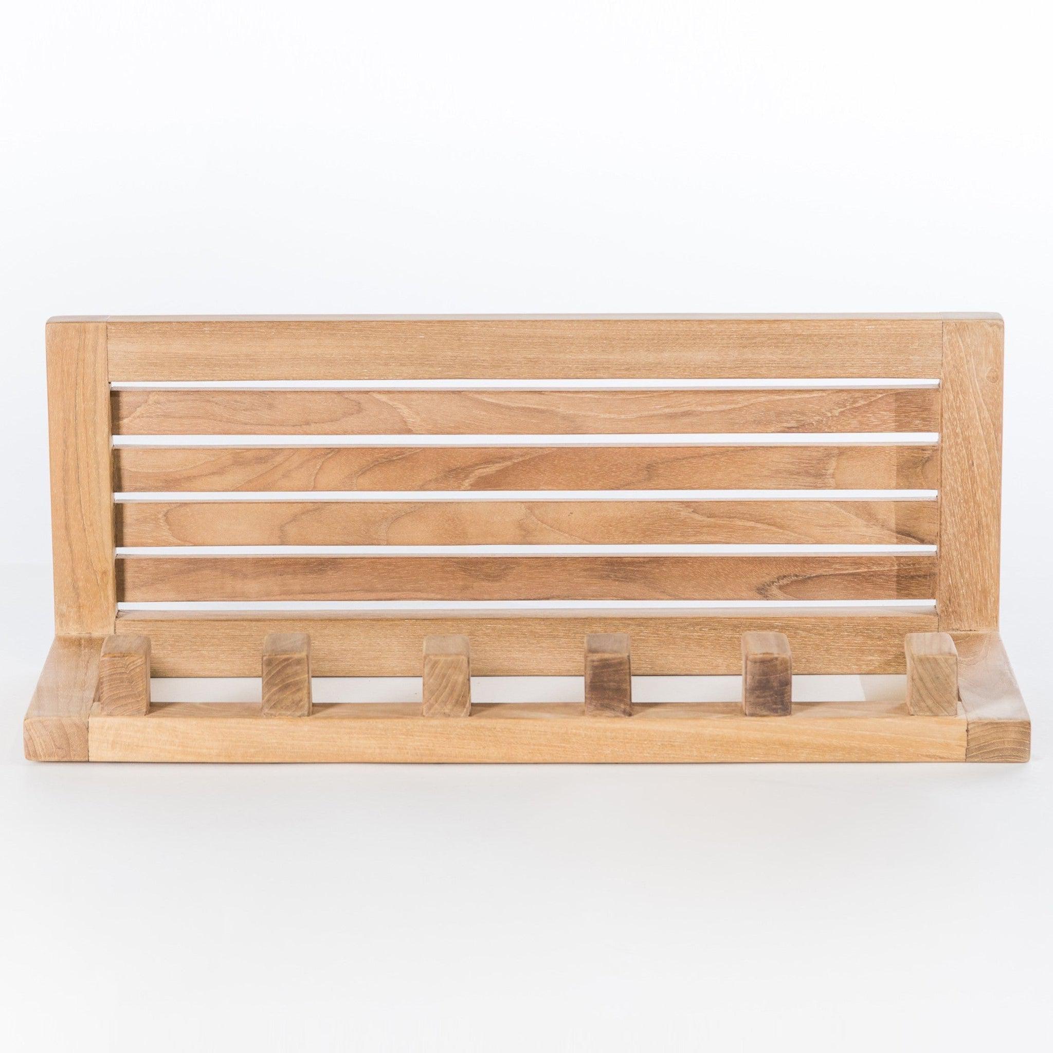 Wall Rack Teak ARB Teak & Specialties 6-Hook Solid Teak Wood Wall Shelf – US Bath Store