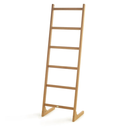 ARB Teak & Specialties 71" Solid Teak Wood Self-Standing Towel Ladder With 6 Bars