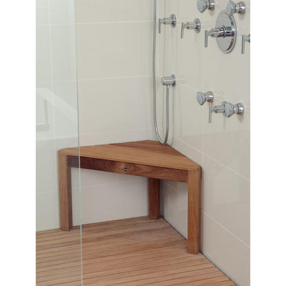 ARB Teak & Specialties Coach 32" Solid Teak Wood Corner Shower Bench