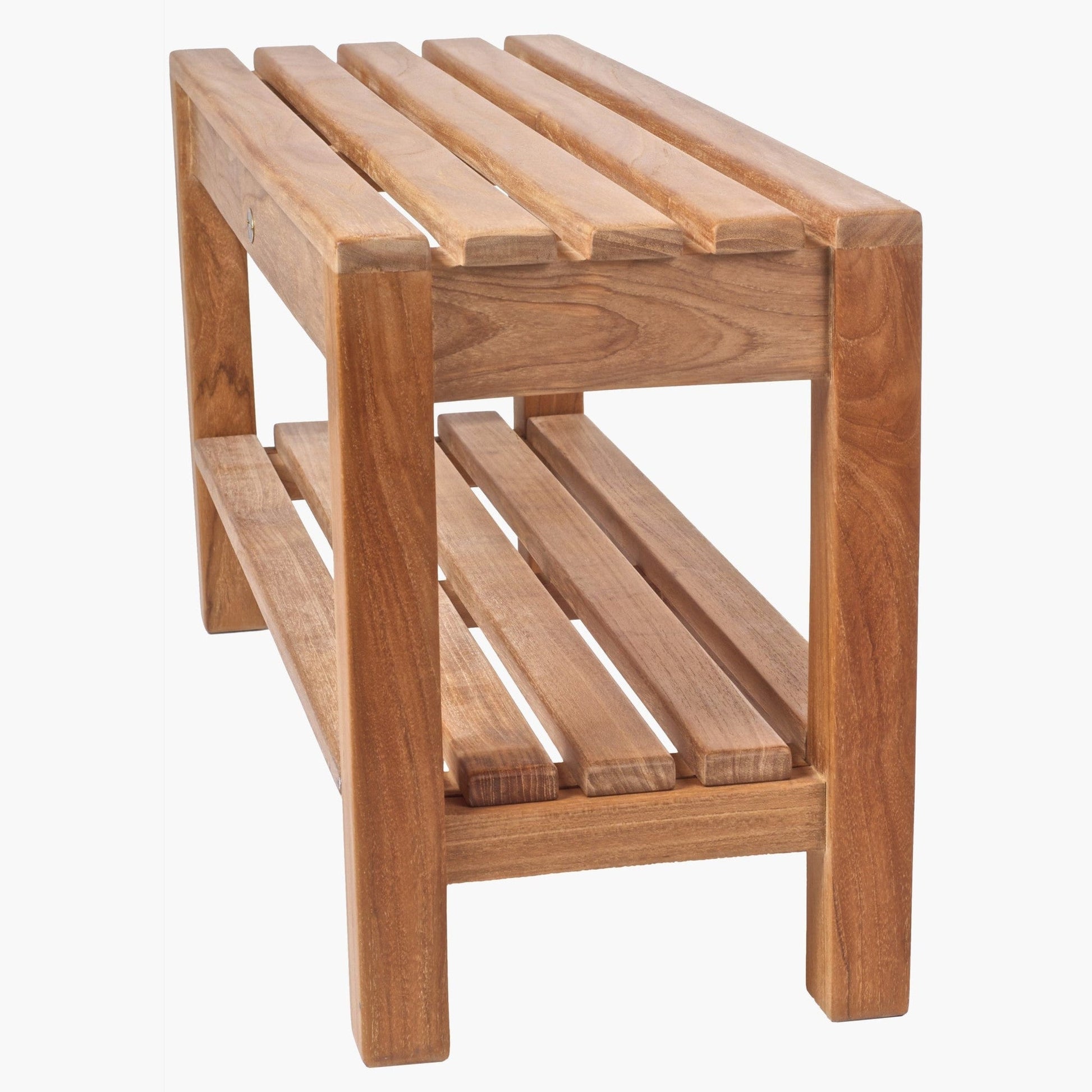 ARB Teak & Specialties Coach 36" Solid Teak Wood Shower Bench With Removable Shelf