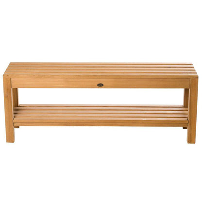 ARB Teak & Specialties Coach 47" Solid Teak Wood Shower Bench With Removable Shelf