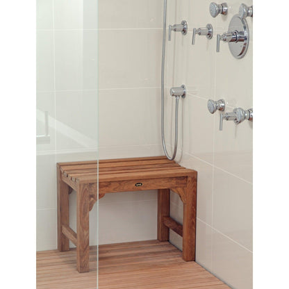 ARB Teak & Specialties Curved 24" Solid Teak Wood Shower Bench