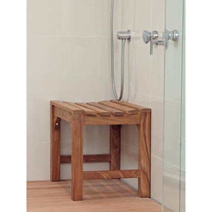 ARB Teak & Specialties Curved 24" Solid Teak Wood Shower Bench