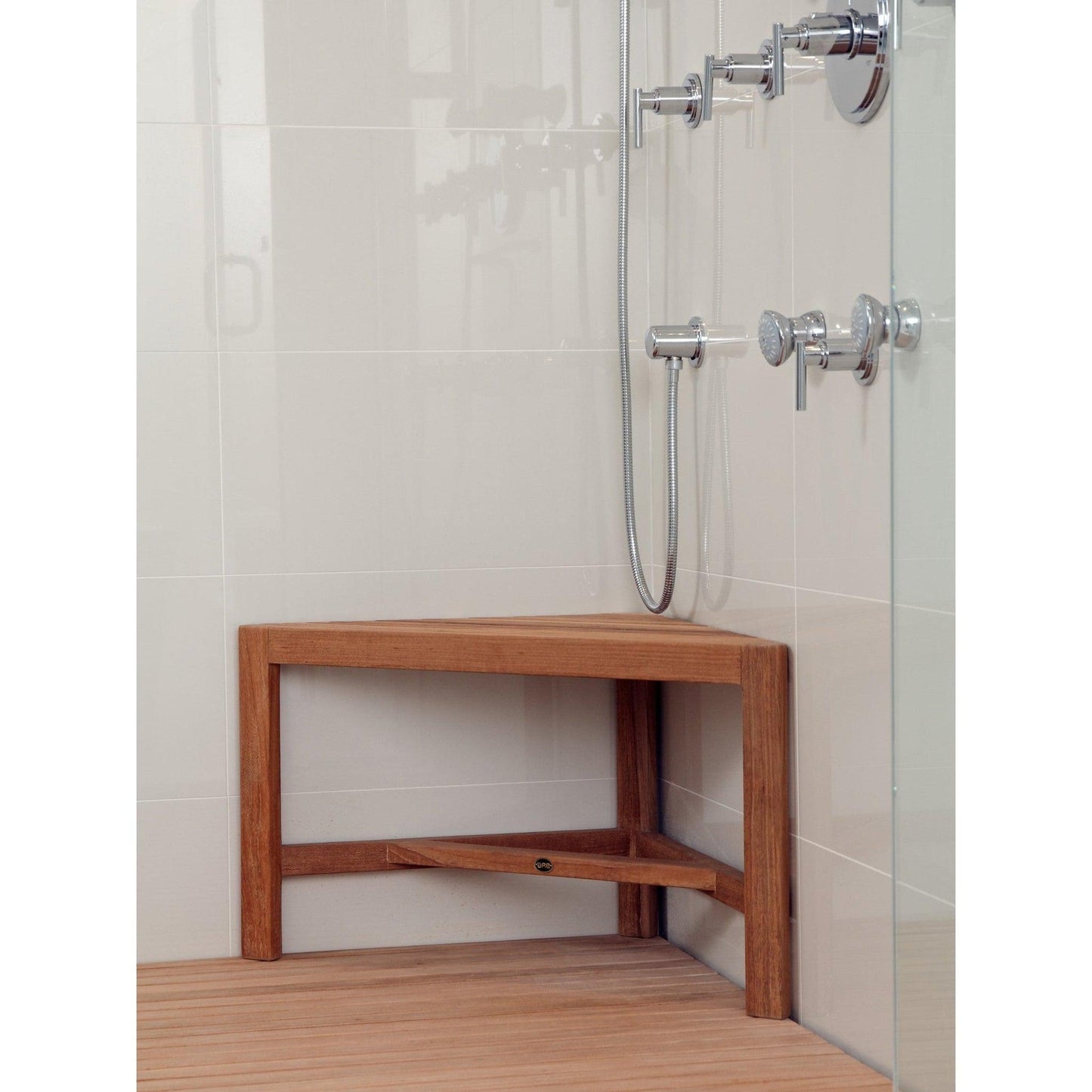 ARB Teak & Specialties Fiji 32" Solid Teak Wood Corner Shower Bench