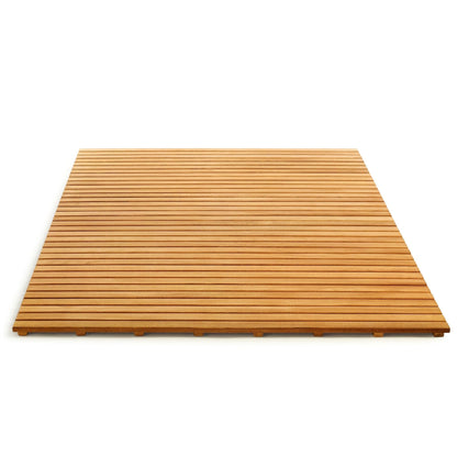 ARB Teak & Specialties Tile 70" x 50" Solid Teak Wood Shower Mat