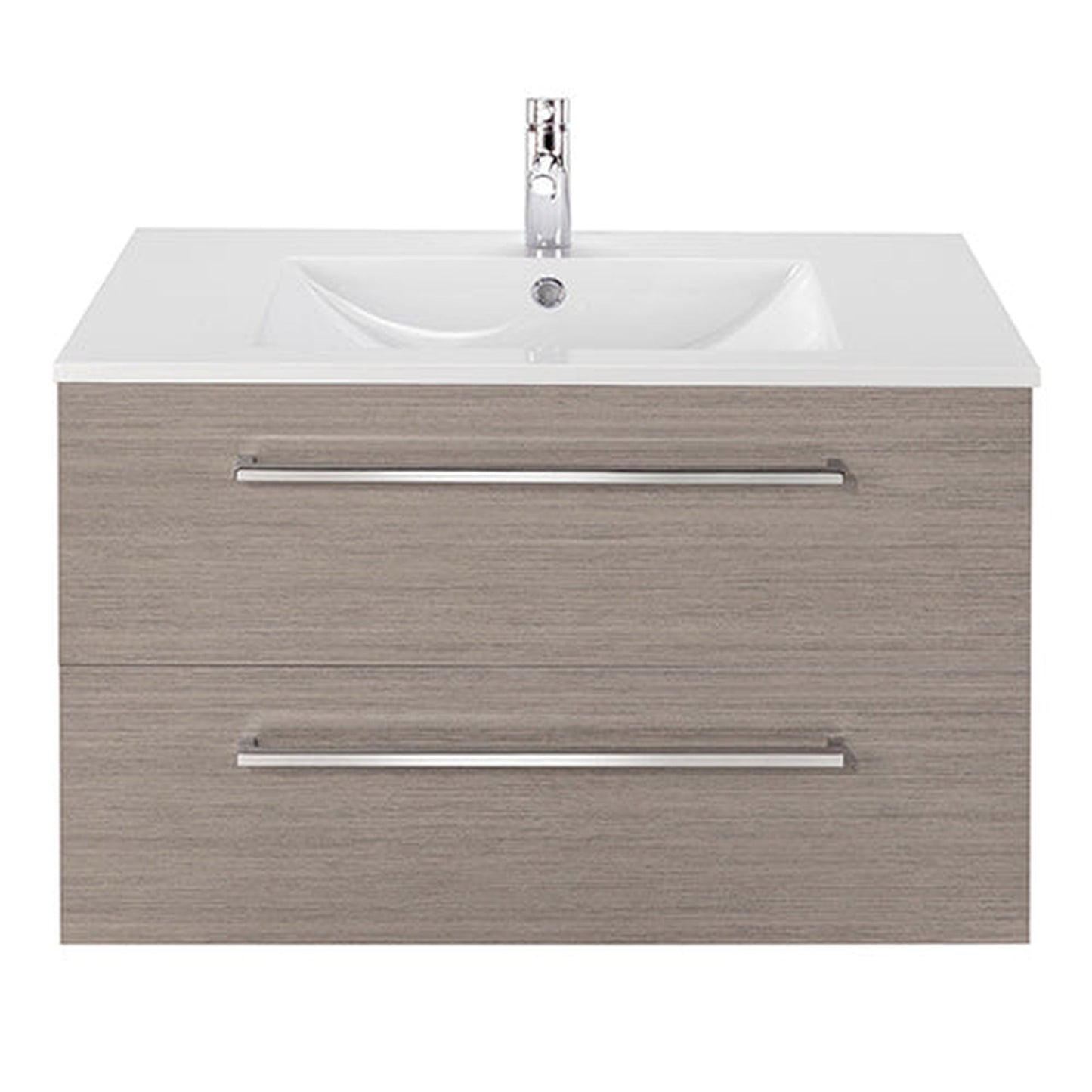 Abby Bath Aiden 36” x 20” Wall-Mounted Vanity in Slate Finish With Two Drawers and Chrome Handles