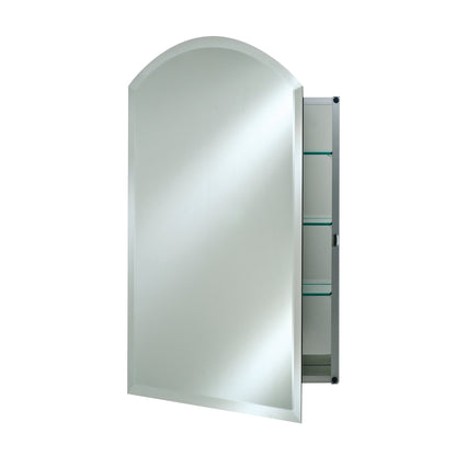 Afina Arch Top 16" x 25" Recessed Left Hinged Single Door Medicine Cabinet With Beveled Edge Mirror