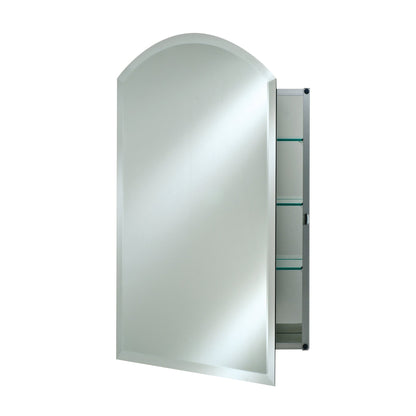 Afina Arch Top 20" x 30" Recessed Left Hinged Single Door Medicine Cabinet With Beveled Edge Mirror