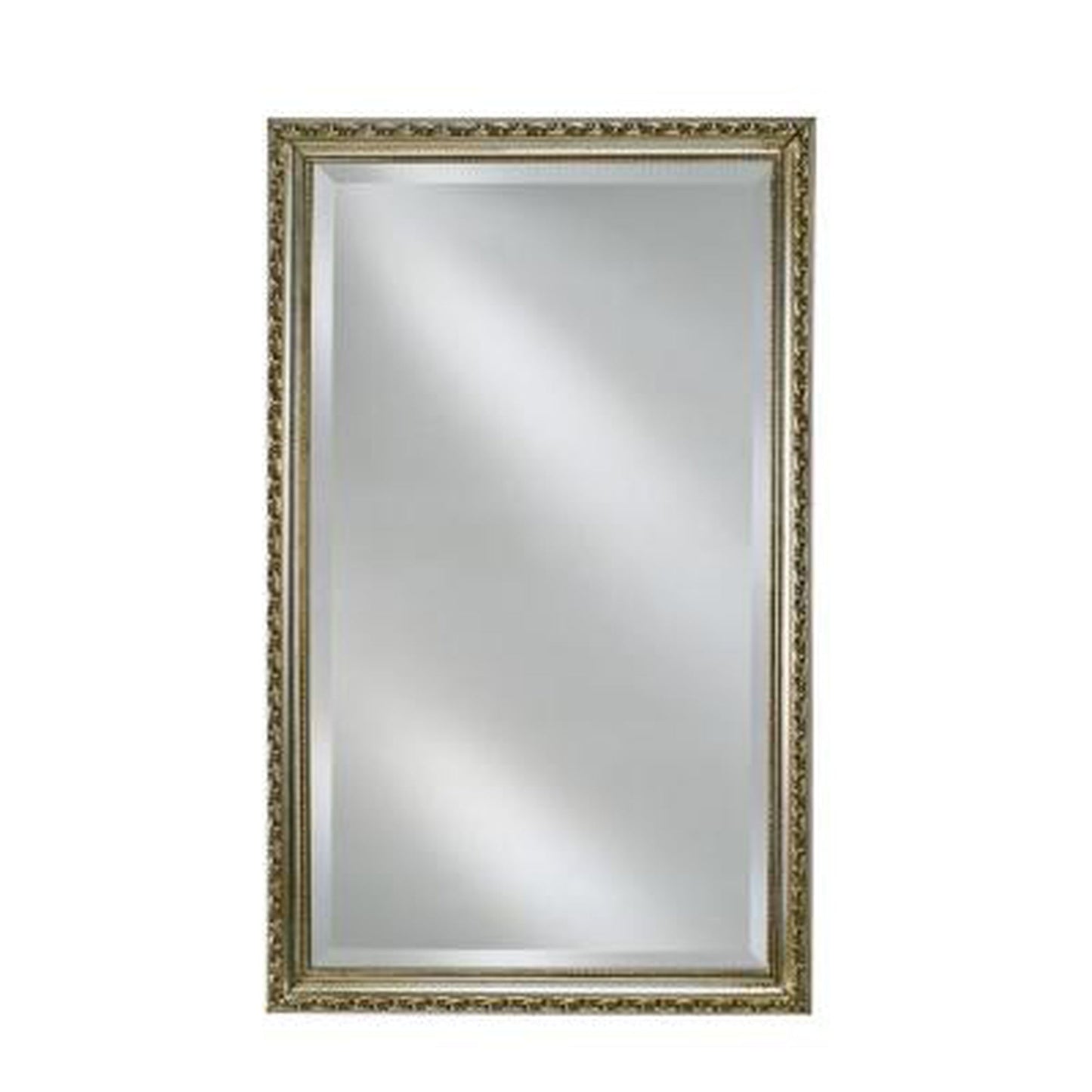 Afina Basix 16" x 22" Antique Silver Recessed Left Or Right Hinged Single Door Beveled Mirror Medicine Cabinet
