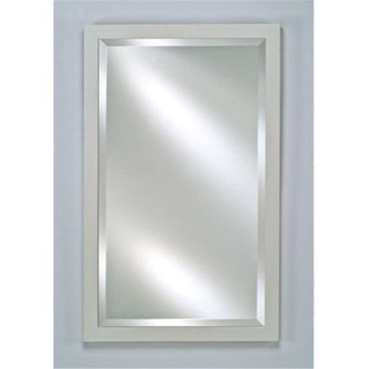 Afina Basix 16" x 26" Satin White Recessed Left Or Right Hinged Single Door Beveled Mirror Medicine Cabinet