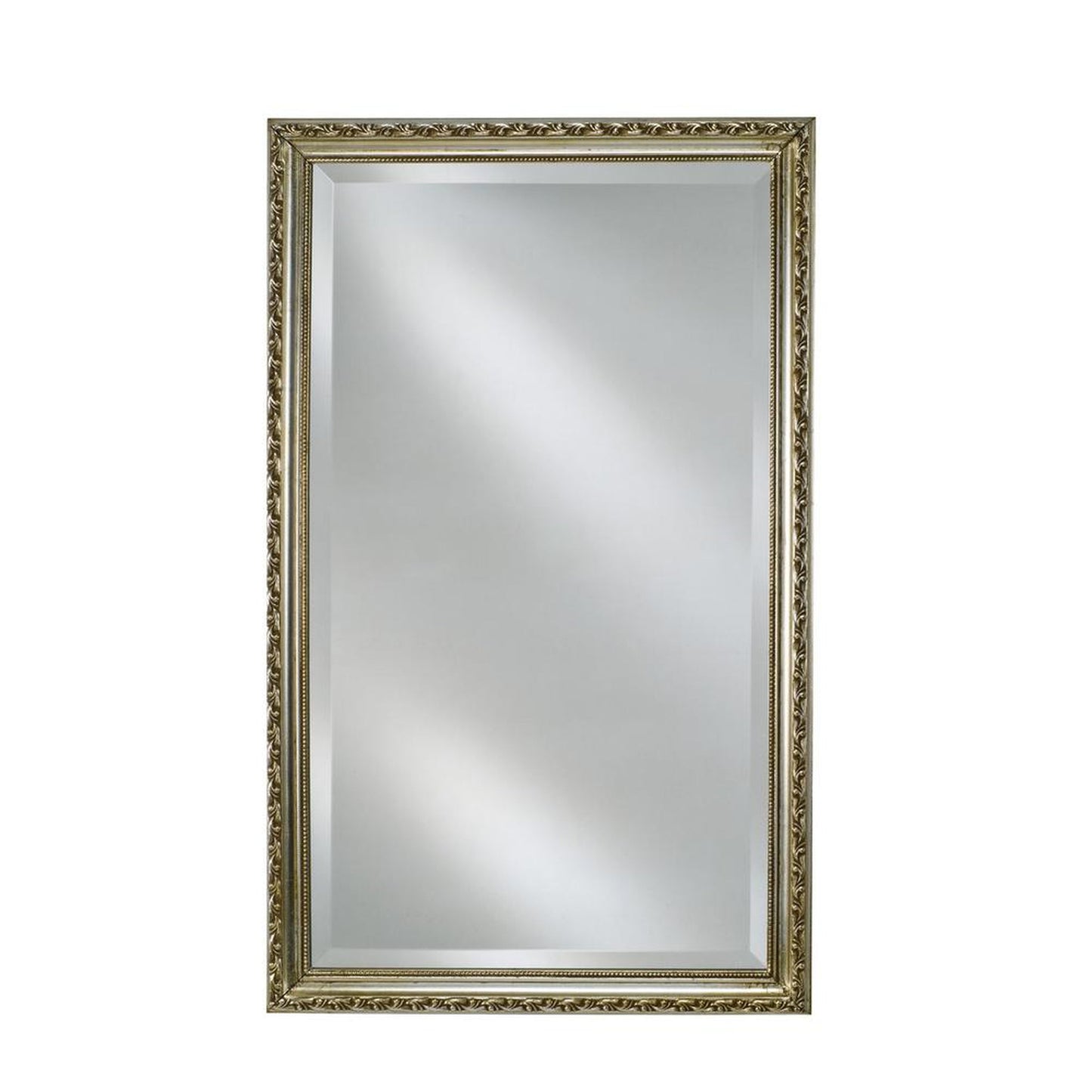 Afina Basix 20" x 26" Antique Silver Recessed Left Or Right Hinged Single Door Beveled Mirror Medicine Cabinet
