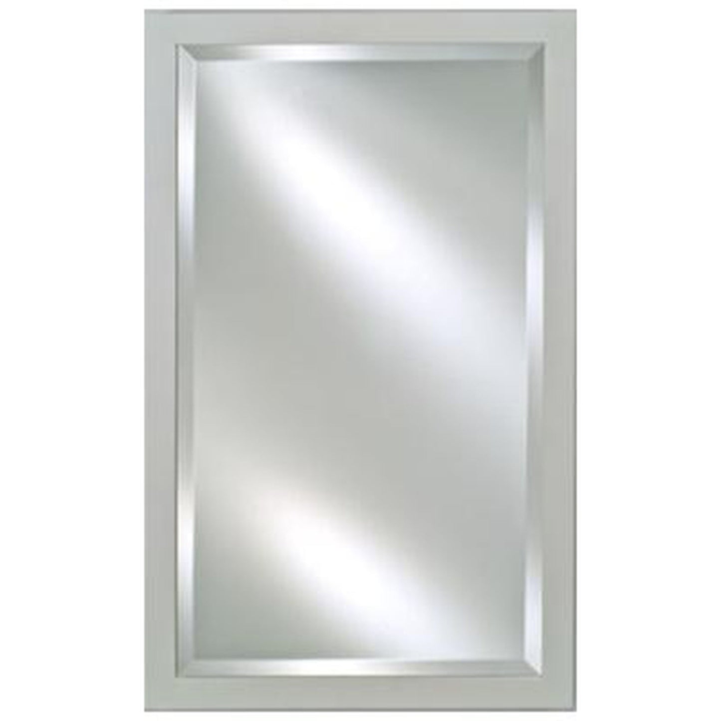 Afina Basix 20" x 30" Satin White Recessed Left Or Right Hinged Single Door Beveled Mirror Medicine Cabinet
