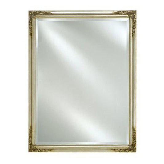 Afina Basix Plus 16" x 22" Antique Silver Recessed Left Or Right Hinged Single Door Beveled Mirror Medicine Cabinet