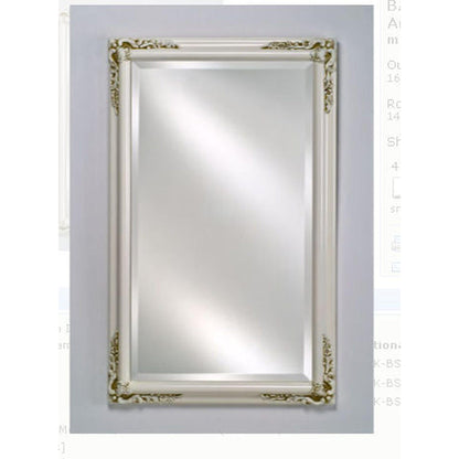 Afina Basix Plus 16" x 22" Antique White Recessed Left Or Right Hinged Single Door Beveled Mirror Medicine Cabinet