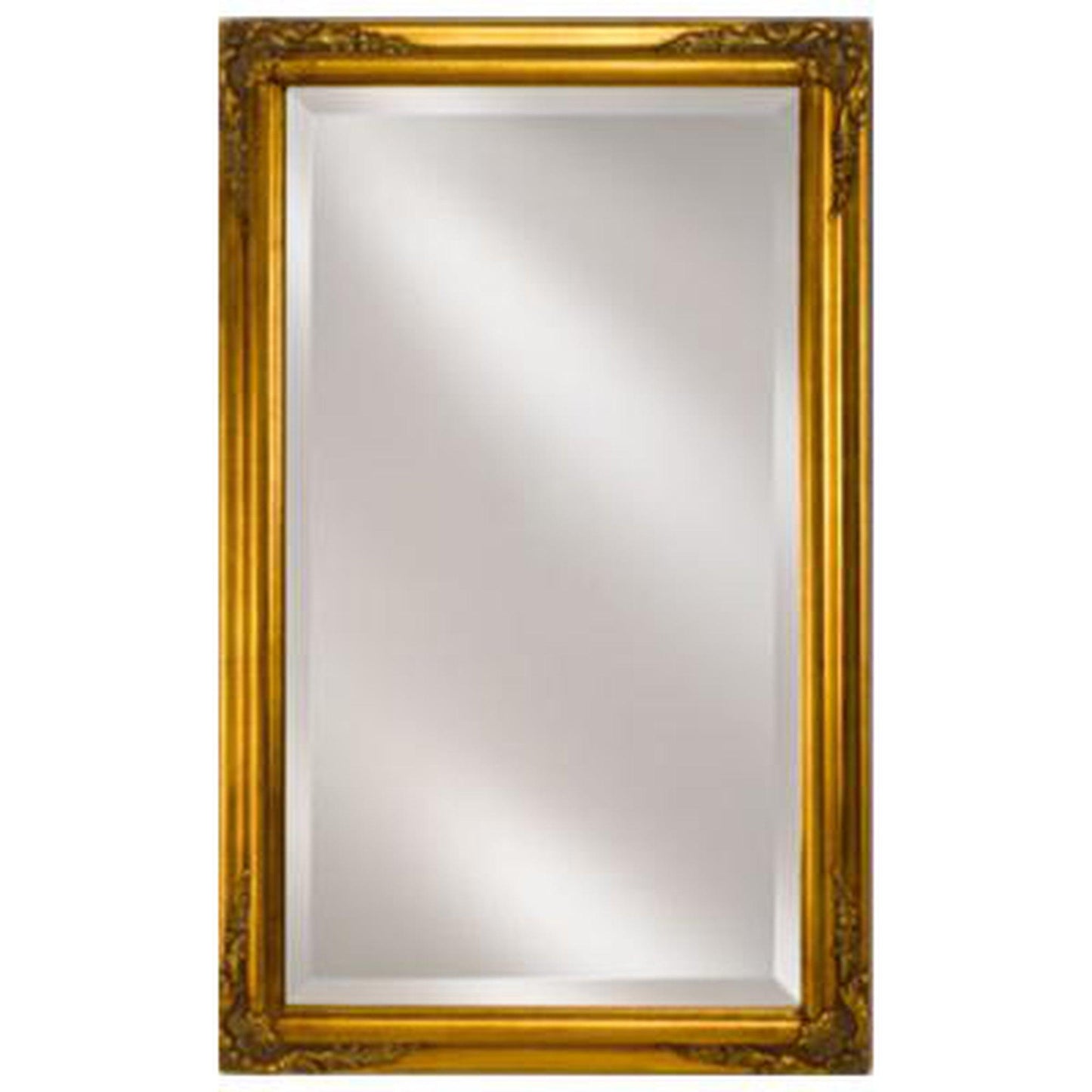 Afina Basix Plus 20" x 26" Antique Gold Recessed Left Or Right Hinged Single Door Beveled Mirror Medicine Cabinet