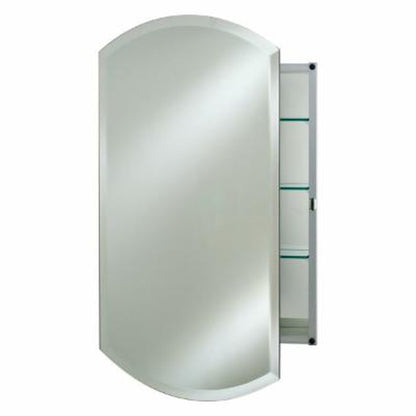 Afina Double Arch Top 20" x 38" Recessed Left Hinged Single Door Medicine Cabinet With Beveled Edge Mirror