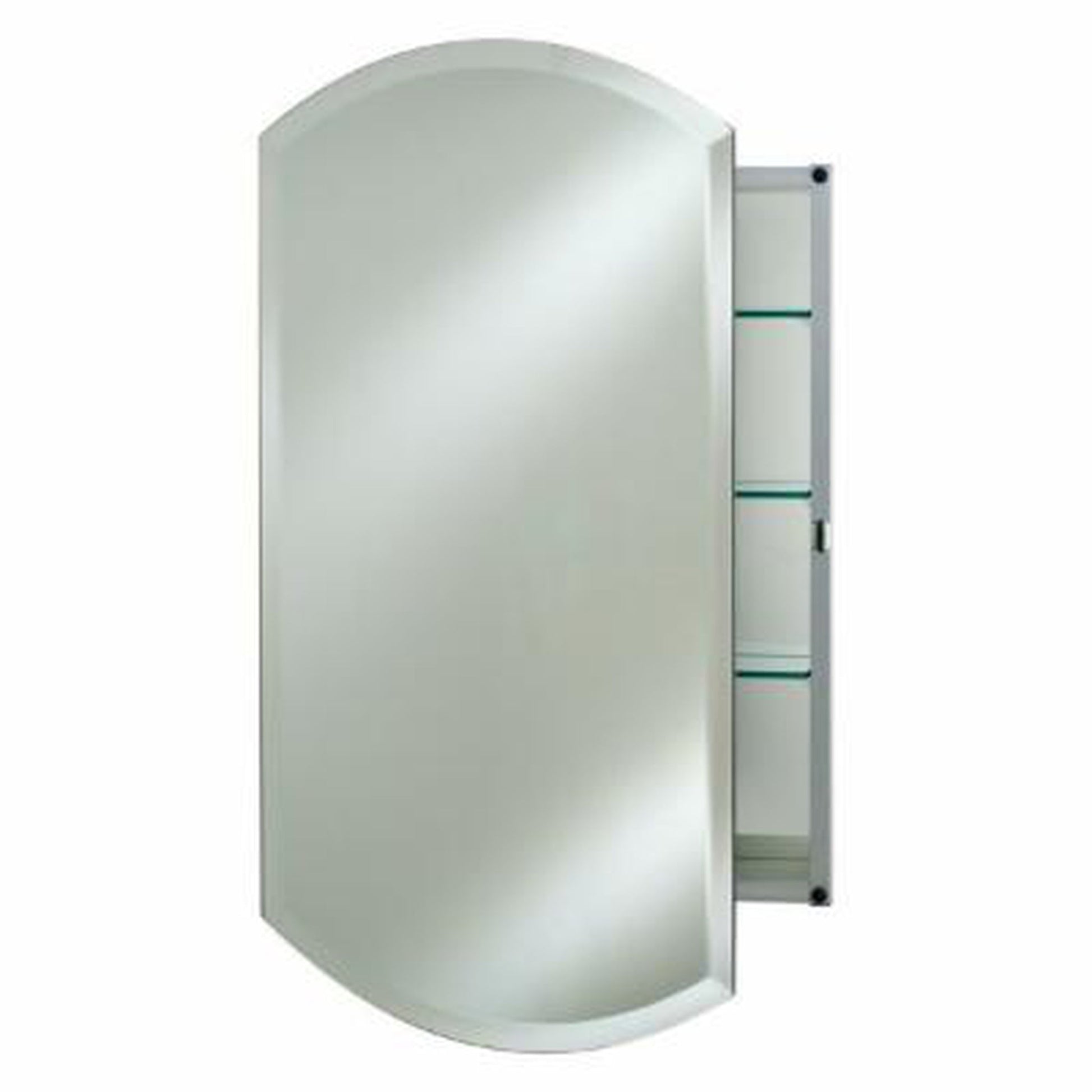 Afina Double Arch Top 24" x 38" Recessed Left Hinged Single Door Medicine Cabinet With Beveled Edge Mirror