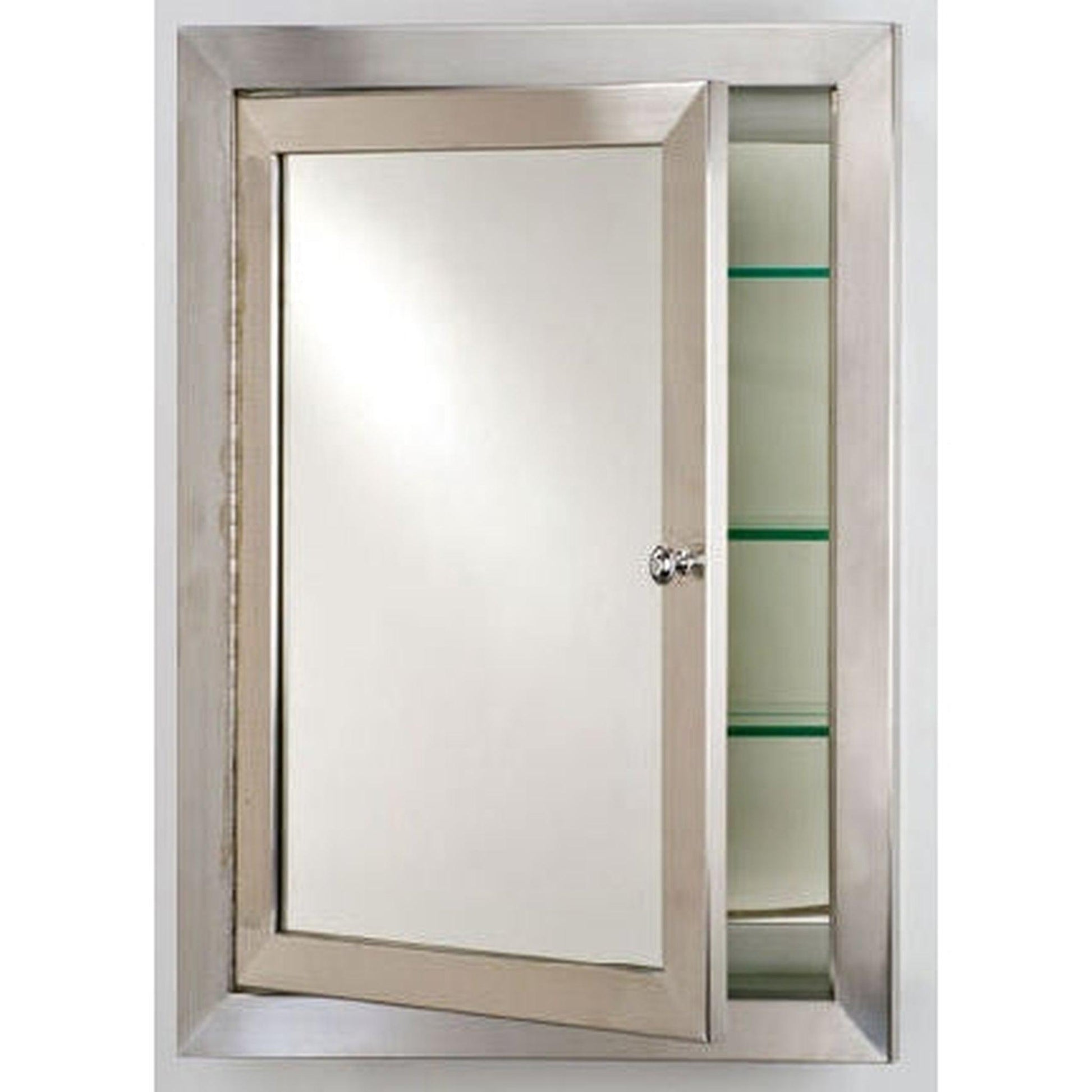 Afina Metro 20" x 28" Satin Finish Recessed Reversible Hinged Single Door Medicine Cabinet