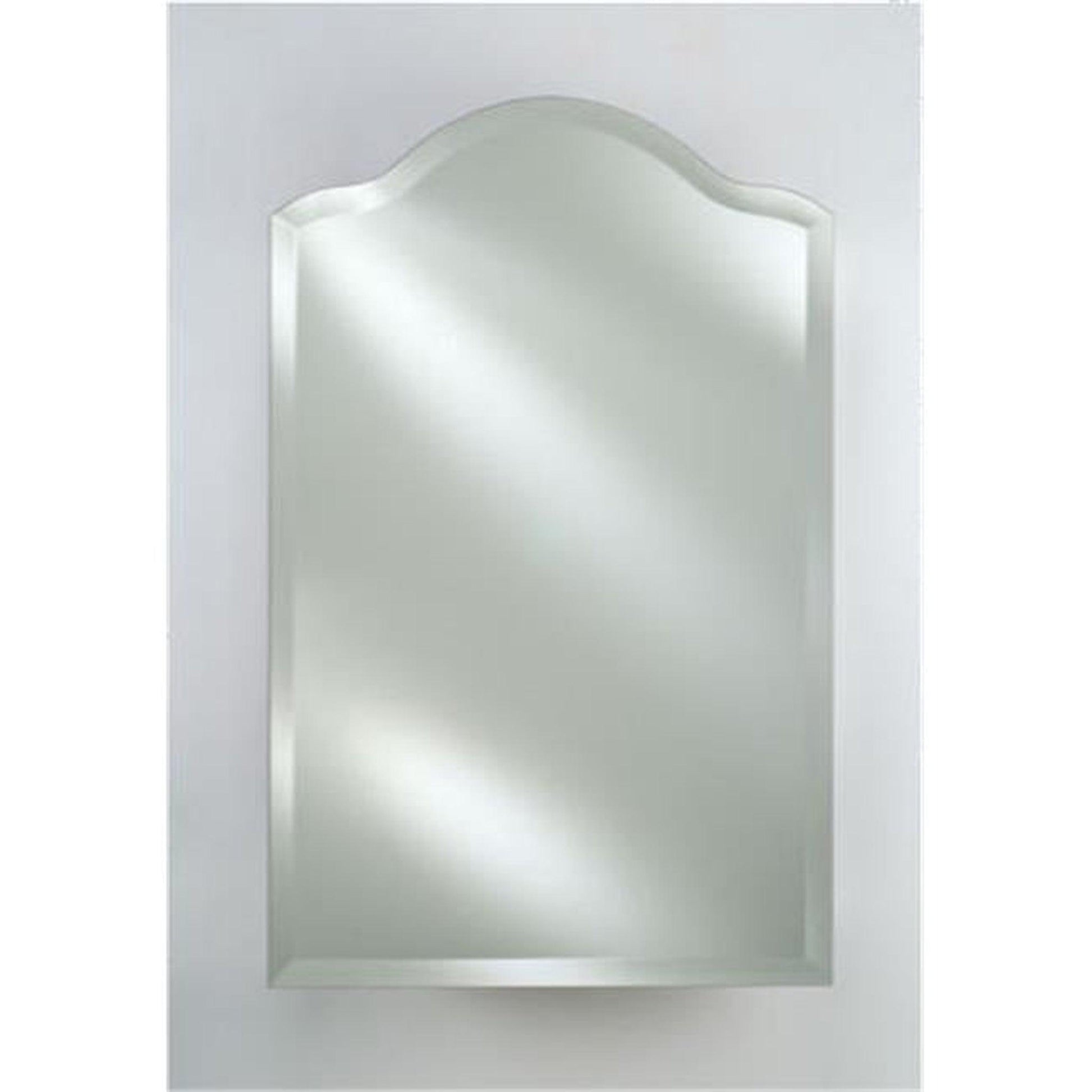 Afina Scallop Top 16" x 25" Recessed Left Hinged Single Door Medicine Cabinet With Beveled Edge Mirror