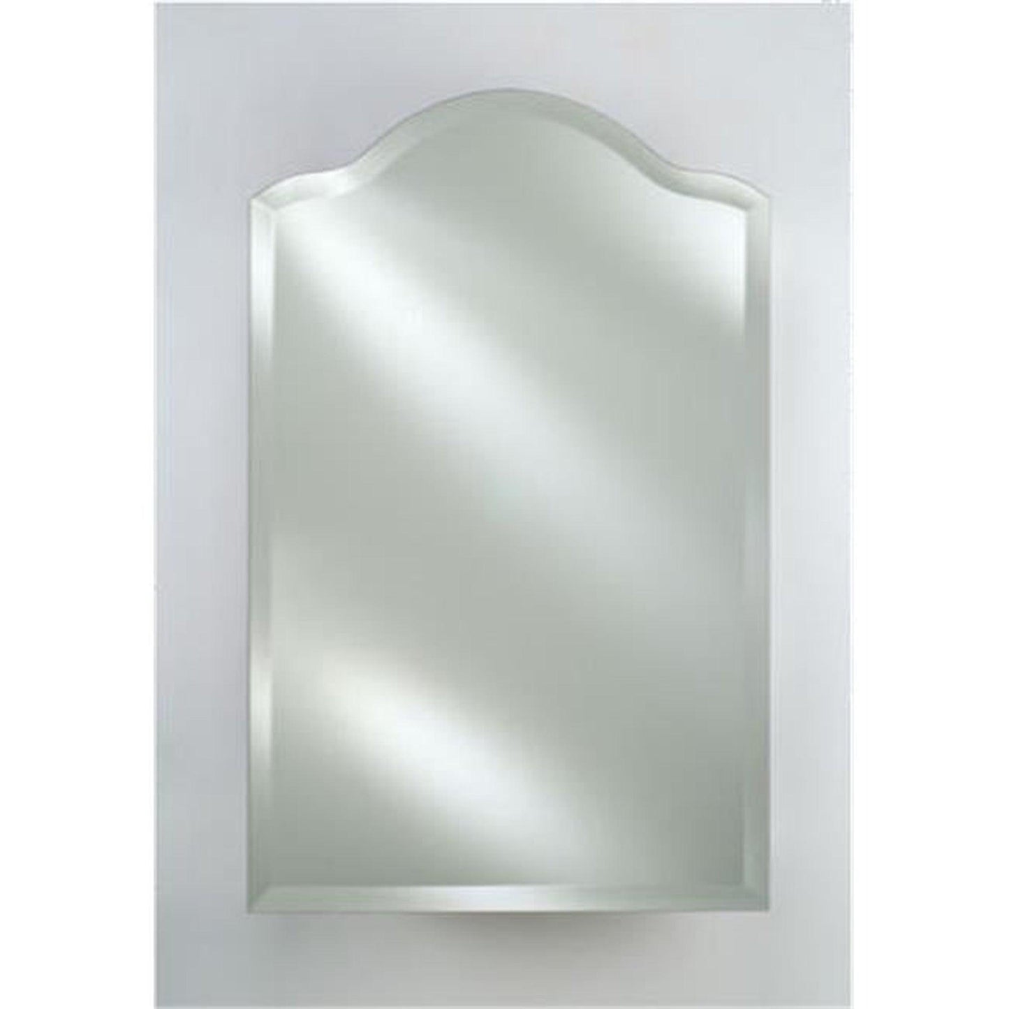 Afina Scallop Top 20" x 35" Recessed Left Hinged Single Door Medicine Cabinet With Beveled Edge Mirror