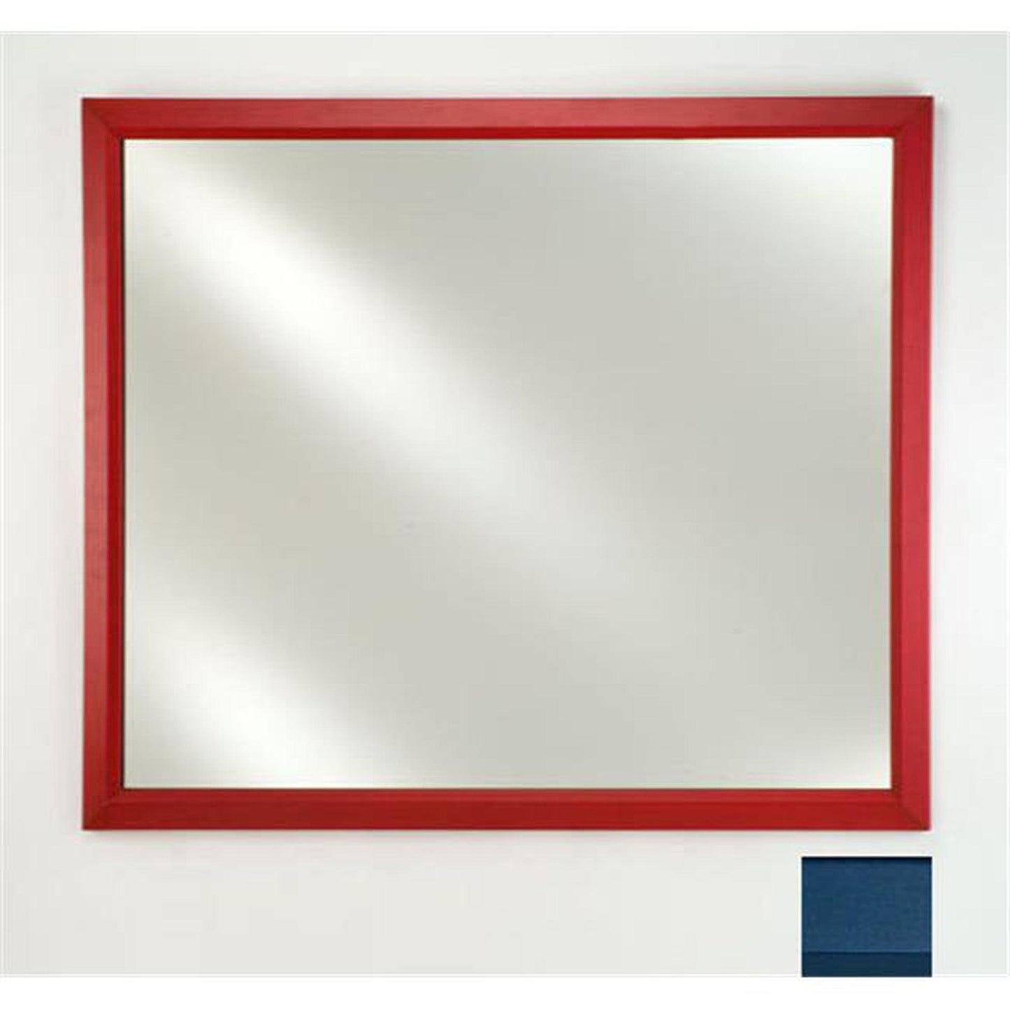 Afina Signature 16" x 22" Colorgrain Blue Framed Mirror With Beveled Edge