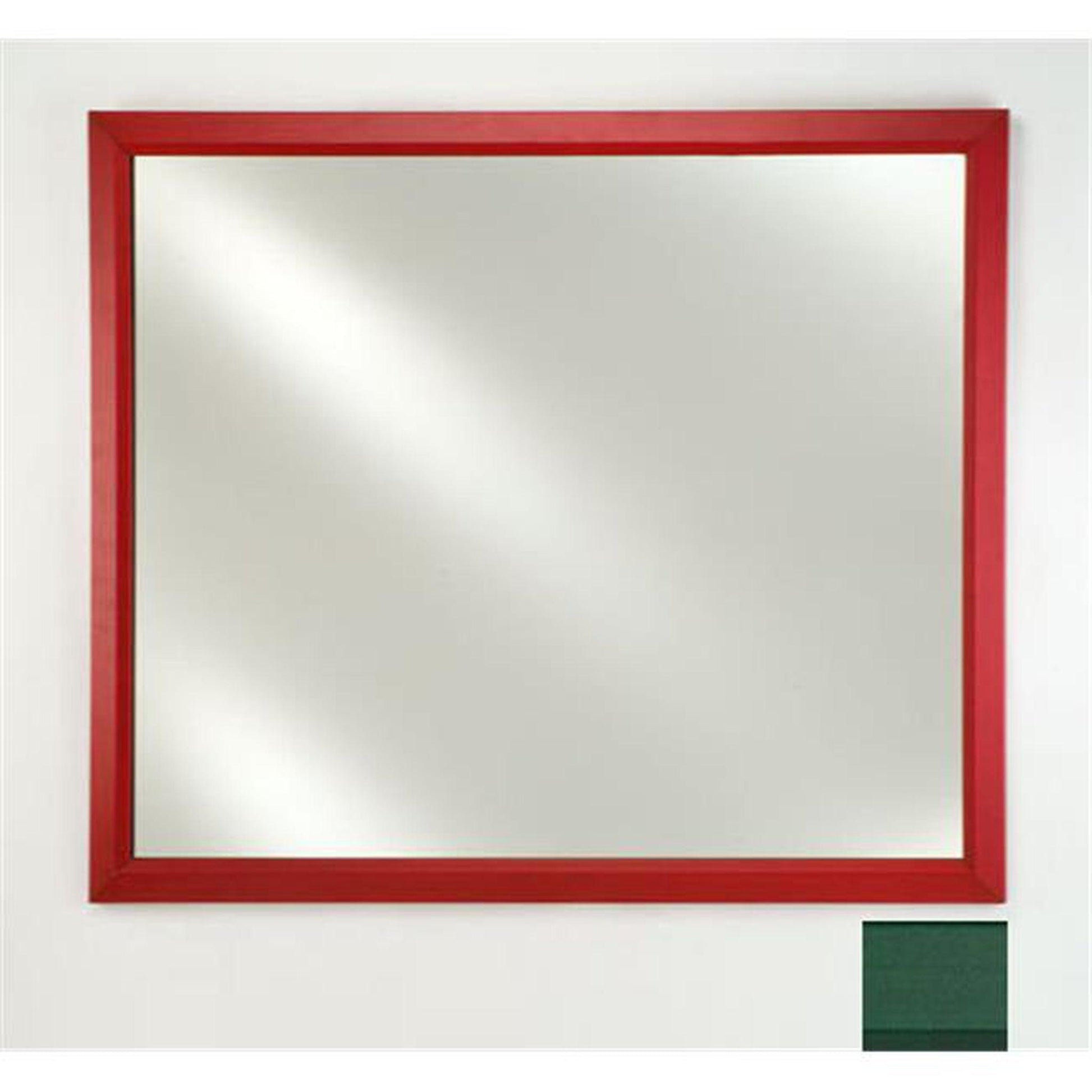 Afina Signature 16" x 22" Colorgrain Green Framed Mirror With Plain Edge