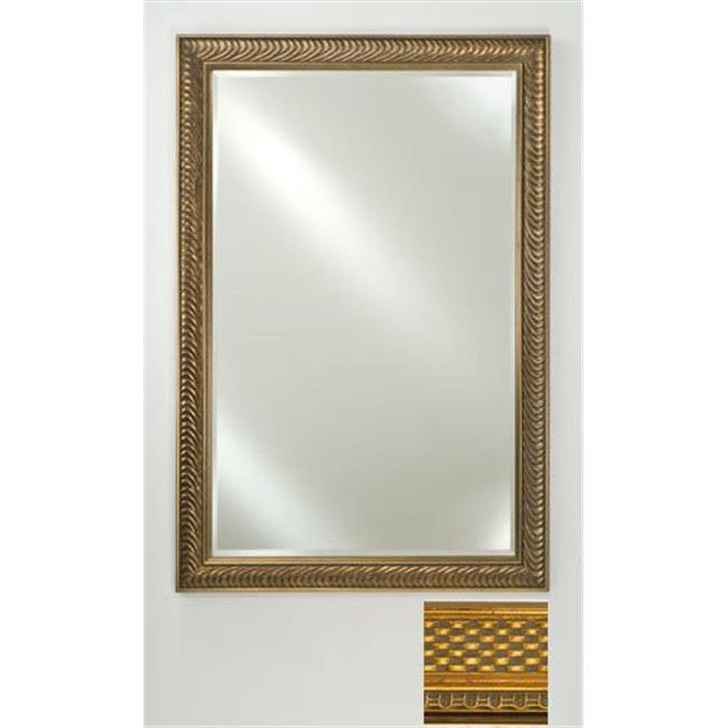 Afina Signature 16" x 22" Elegance Antique Gold Framed Mirror With Beveled Edge