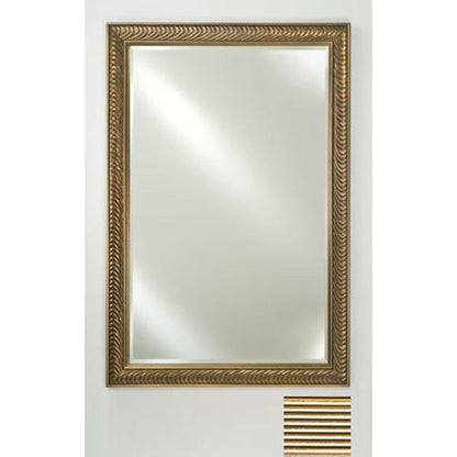 Afina Signature 16" x 22" Meridian Antique Silver With Antique Gold Caps Framed Mirror With Beveled Edge