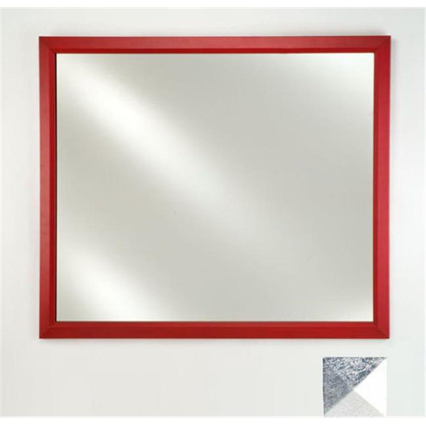 Afina Signature 16" x 22" Meridian Antique Silver With Antique Silver Caps Framed Mirror With Plain Edge