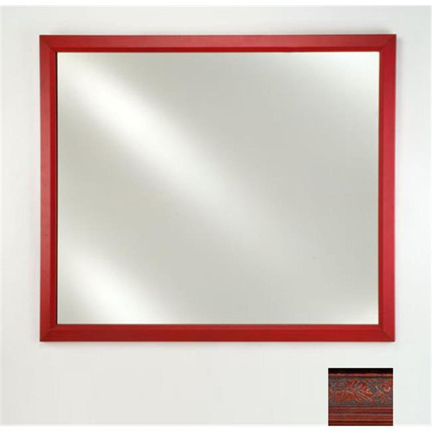 Afina Signature 16" x 22" Parliament Cherry Framed Mirror With Plain Edge