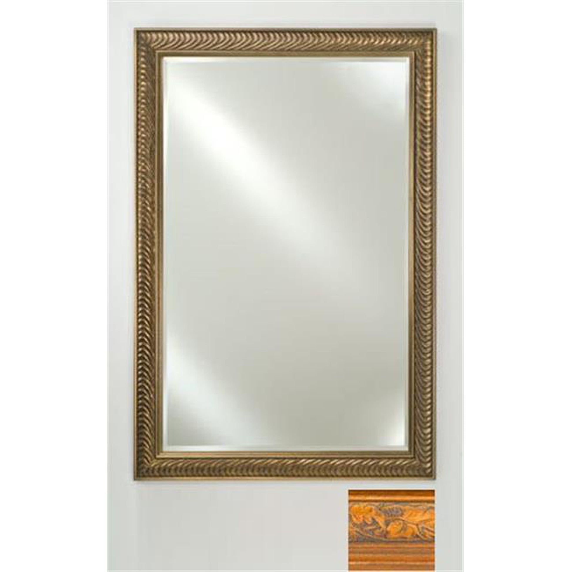 Afina Signature 16" x 22" Parliament Honey Framed Mirror With Beveled Edge