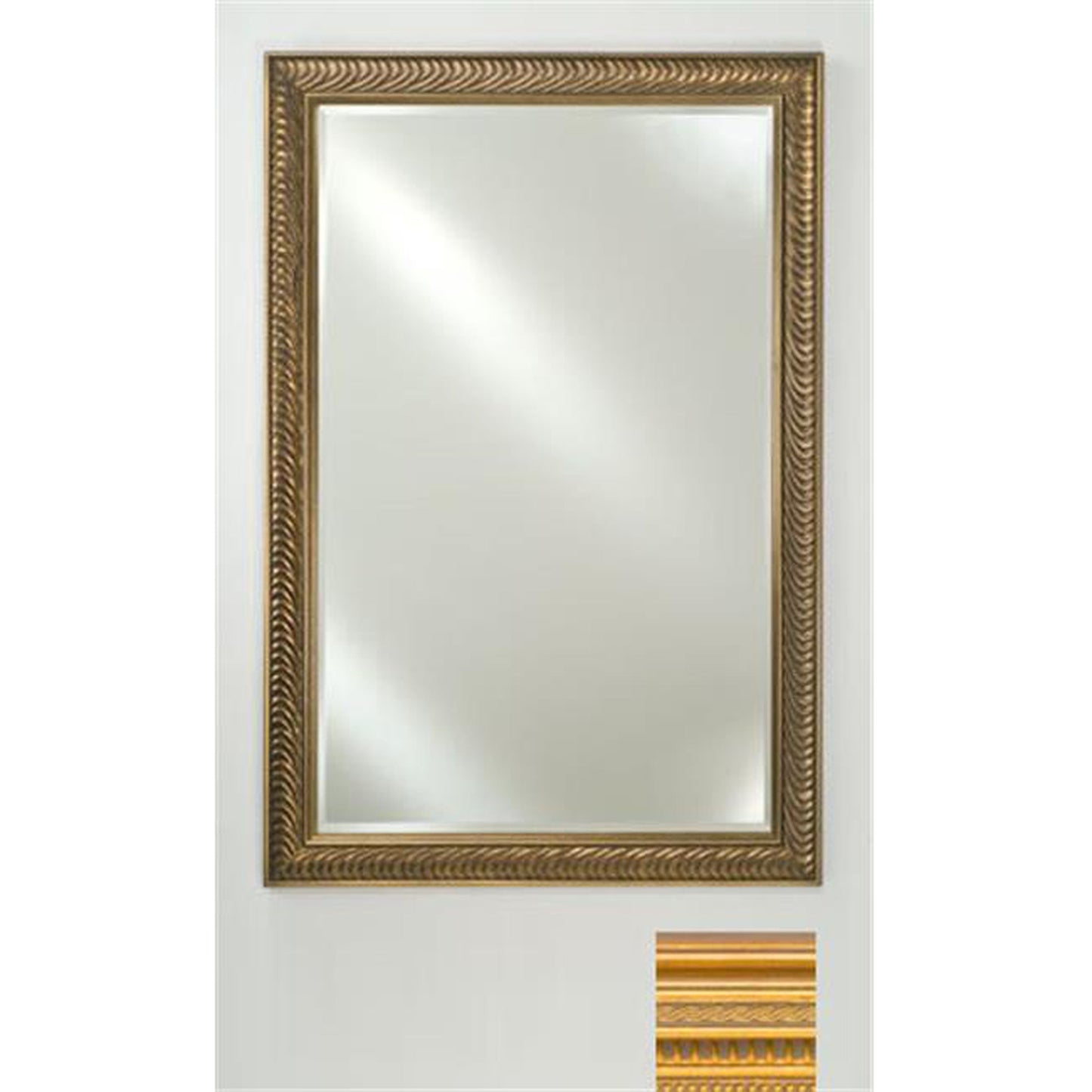 Afina Signature 16" x 22" Roman Antique Gold Framed Mirror With Beveled Edge