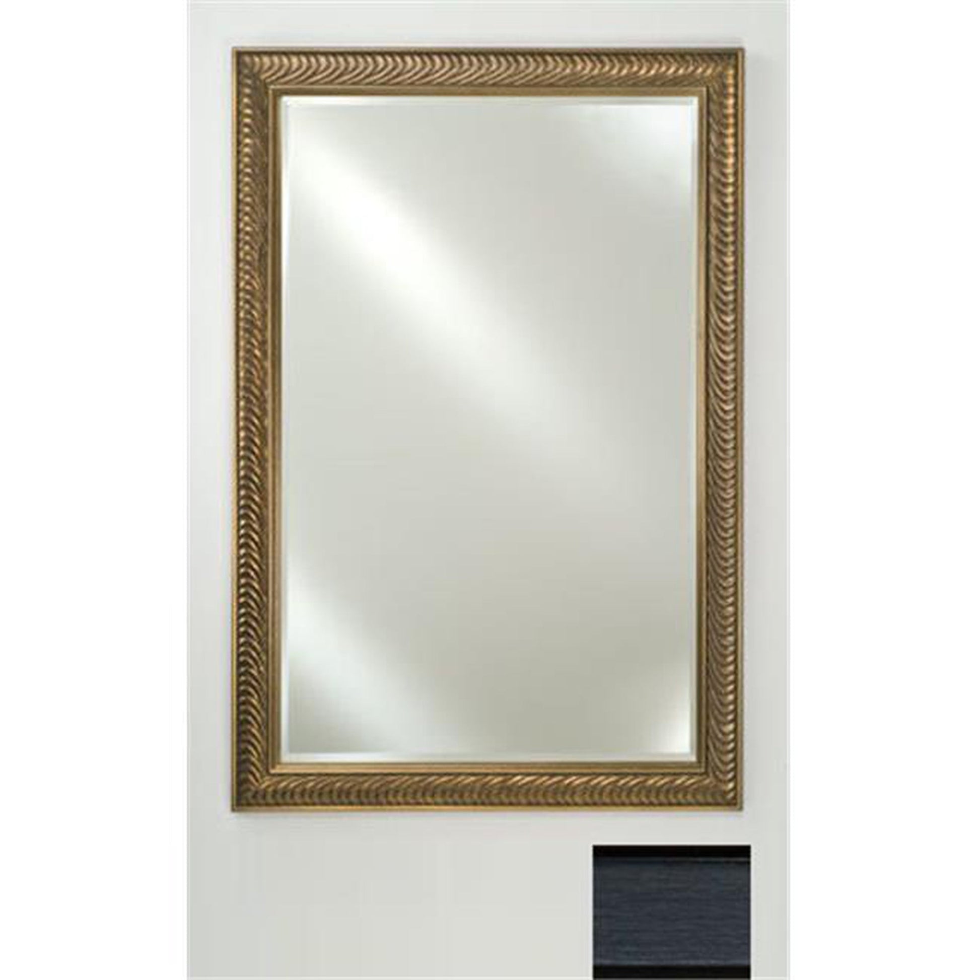 Afina Signature 16" x 22" Soho Brushed Black Framed Mirror With Beveled Edge