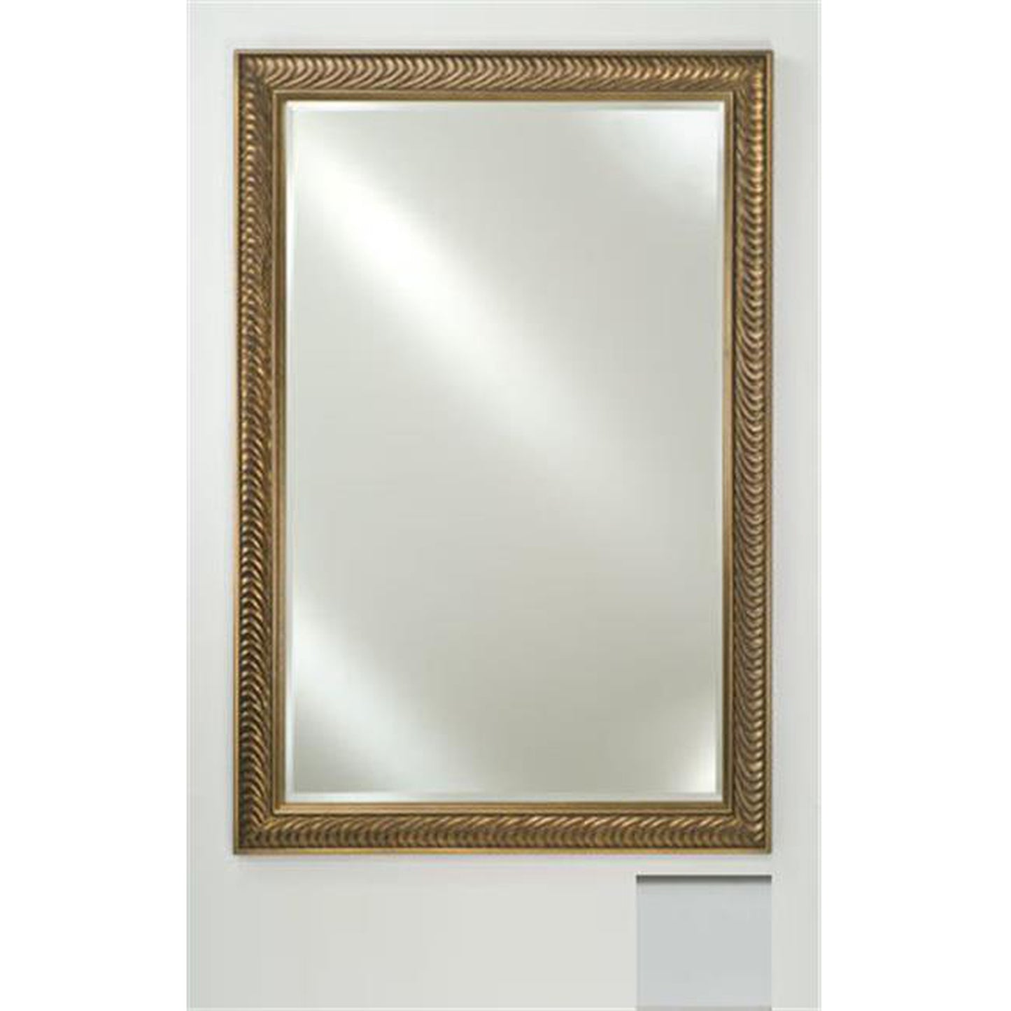 Afina Signature 16" x 22" Soho Satin White Framed Mirror With Beveled Edge