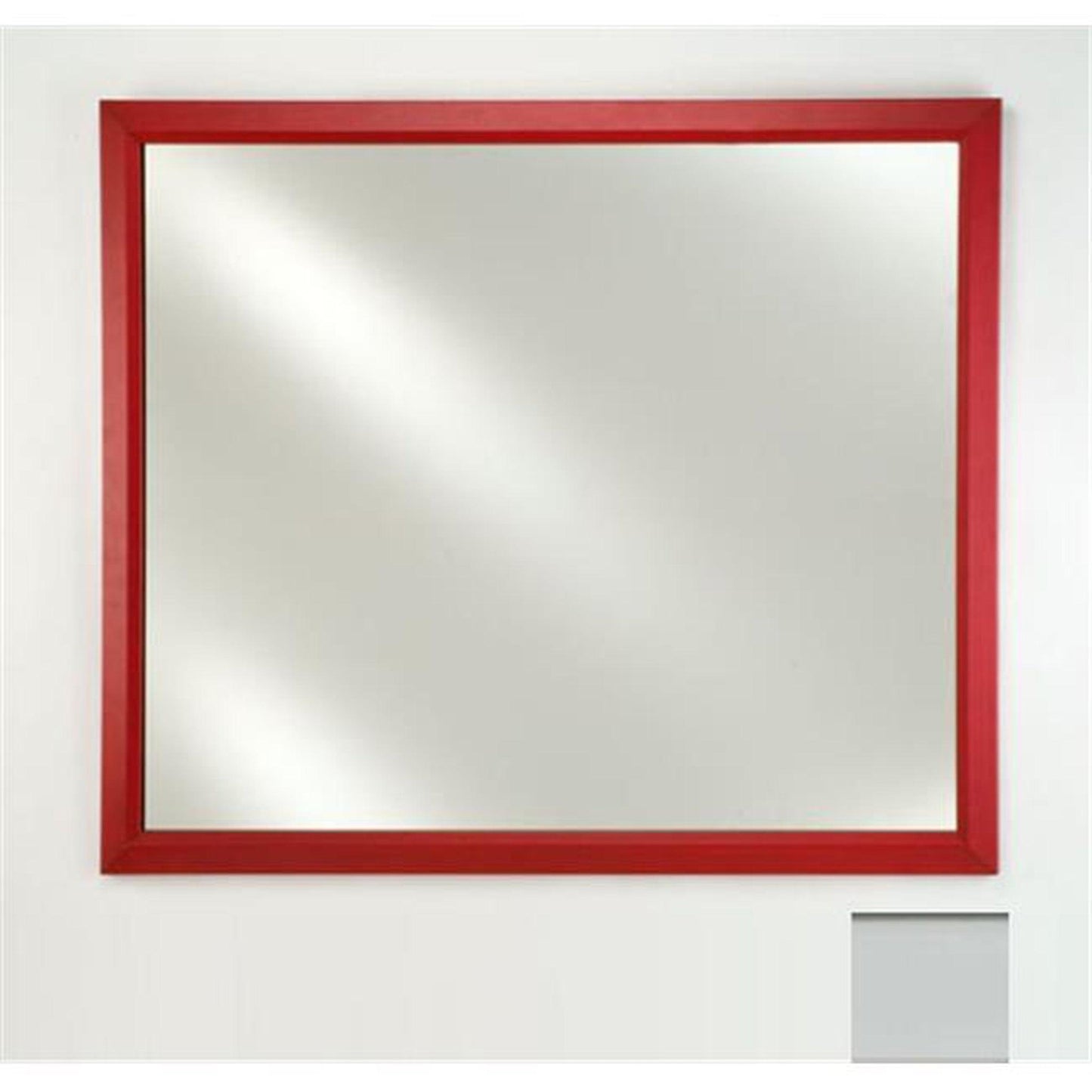 Afina Signature 16" x 22" Soho Satin White Framed Mirror With Plain Edge