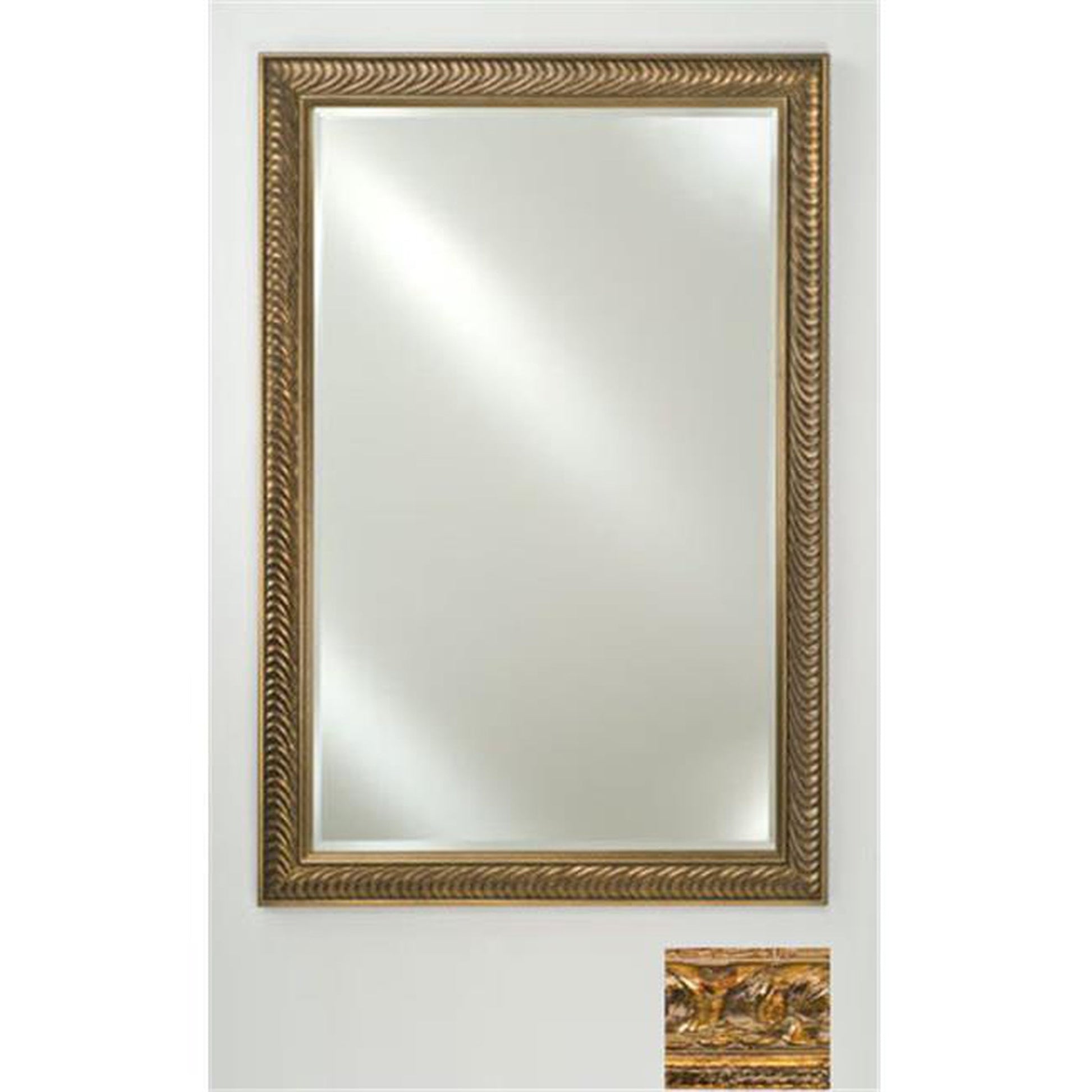 Afina Signature 16" x 22" Tuscany Antique Gold Framed Mirror With Beveled Edge