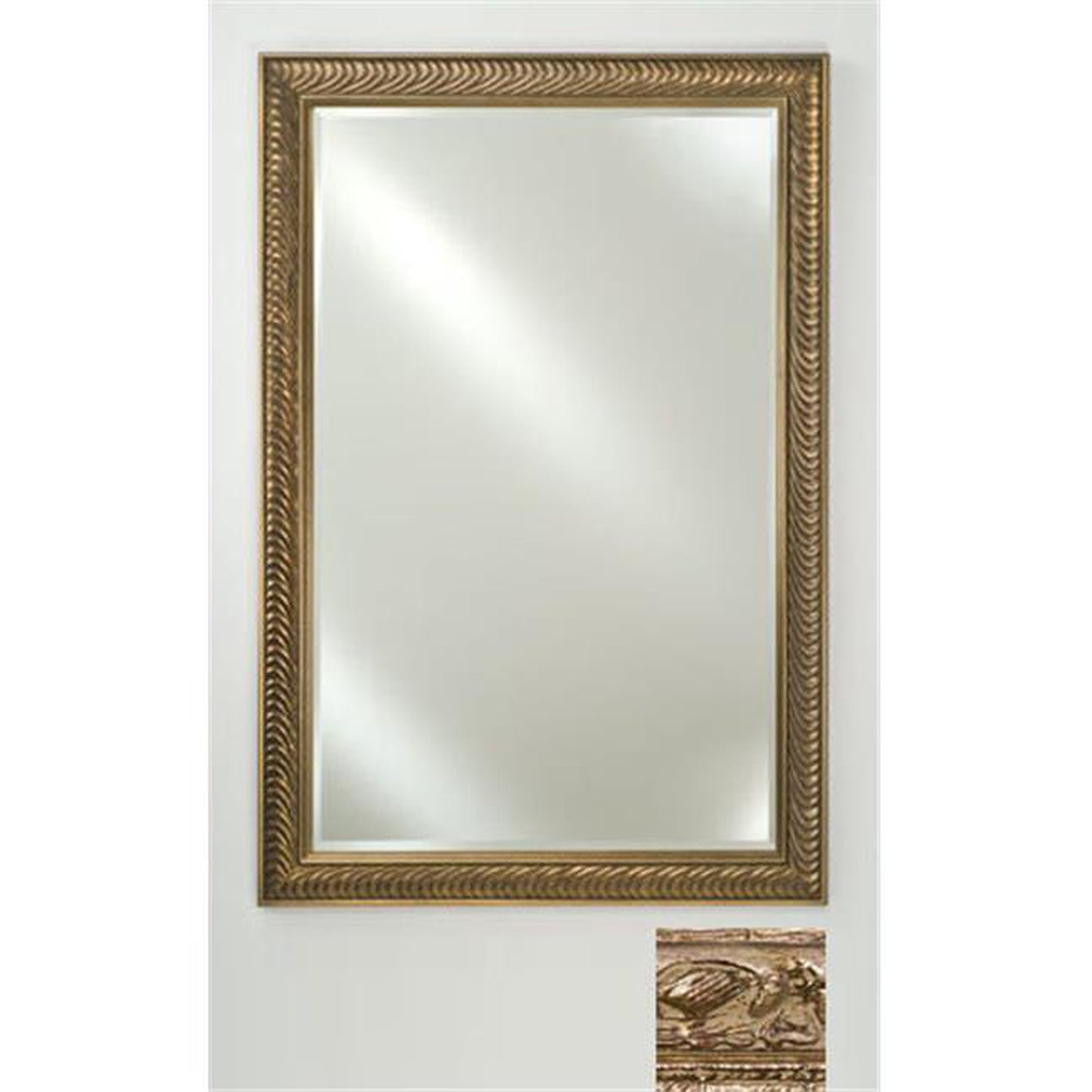 Afina Signature 16" x 22" Tuscany Antique Silver Framed Mirror With Beveled Edge