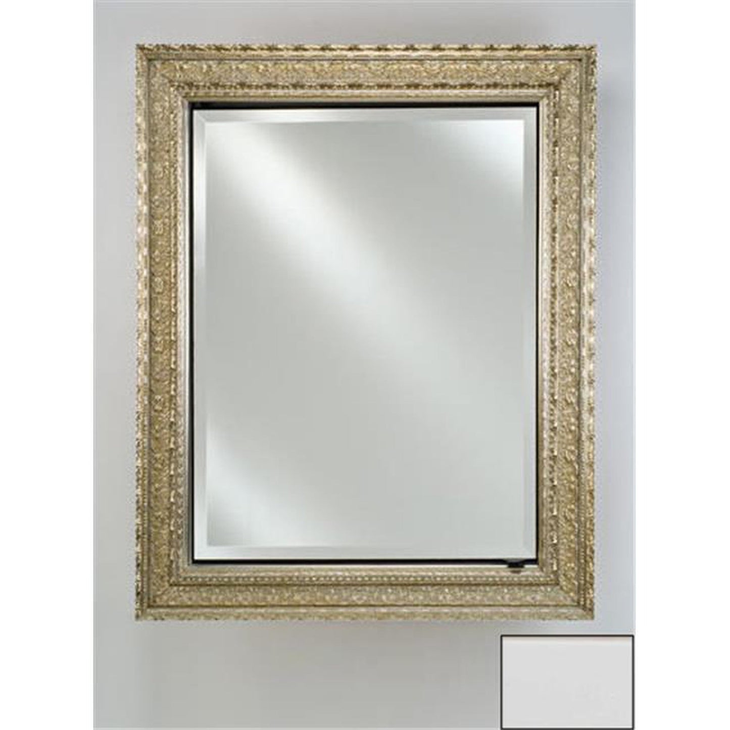 Afina Signature 17" x 26" Arlington White Recessed Reversible Hinged Single Door Medicine Cabinet With Beveled Edge Mirror