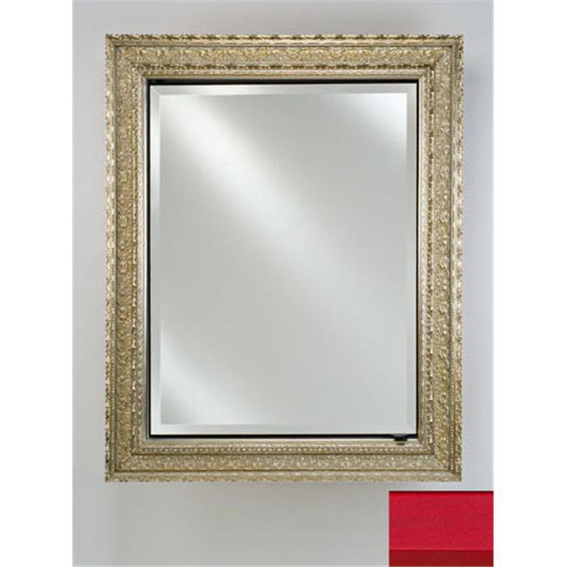 Afina Signature 17" x 26" Colorgrain Red Recessed Reversible Hinged Single Door Medicine Cabinet With Beveled Edge Mirror