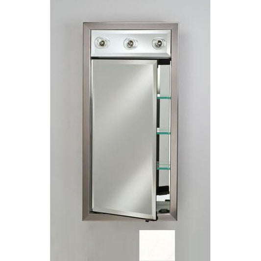Afina Signature 17" x 30" Arlington White Recessed Left Hinged Single Door Medicine Cabinet With Contemporary Lights