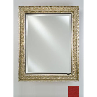 Afina Signature 17" x 30" Colorgrain Red Recessed Reversible Hinged Single Door Medicine Cabinet With Beveled Edge Mirror