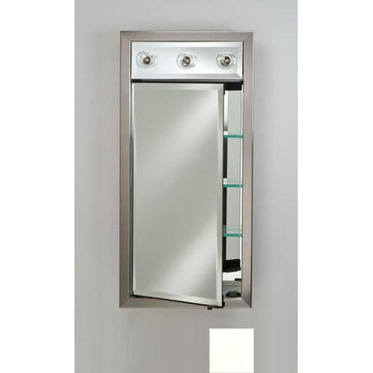 Afina Signature 17" x 30" Colorgrain White Recessed Right Hinged Single Door Medicine Cabinet With Contemporary Lights